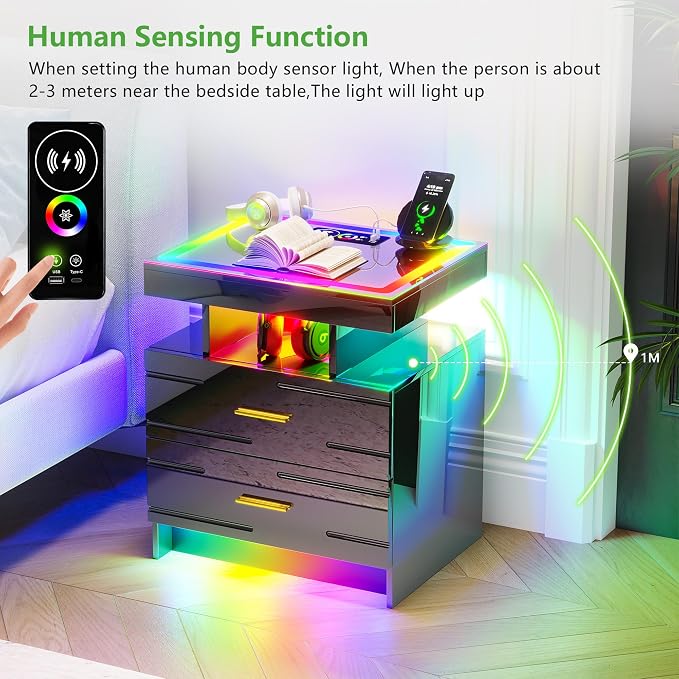HNEBC LED Nightstand Set of 2 - Image 8