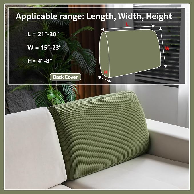 OHSIO Sectional Couch Covers, Wear Resistant Stretch Sofa Covers Washable Soft - Image 2
