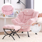 Tiita Lazy Chair with Ottoman, Comfy Leisure Sofa Armchair with Ottoman - Image 4