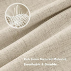 MIULEE 100% Blackout Linen Curtains 42 x 63 Inch Cobblestone 2 Panels | Thermal - Image 3