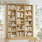 FACBOTALL Triple Wide Bookshelf, 6 Tier Large Bookshelf, Bookcase - Image 5