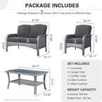 ovios 4-Piece Patio Furniture Set, Outdoor Wicker Sofa - Image 8