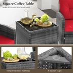 Tangkula 5 Pieces Patio Conversation Set, PE Wicker Rattan Outdoor Furniture Set - Image 8
