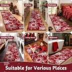 Findosom Christmas Runner Rug 2x6, Non Slip High-Low Textured Floral Washable - Image 9