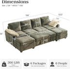 Ihanherry L-Shaped Sectional Sofa Bed, 6-Seater Convertible Pull Out Sleeper - Image 2