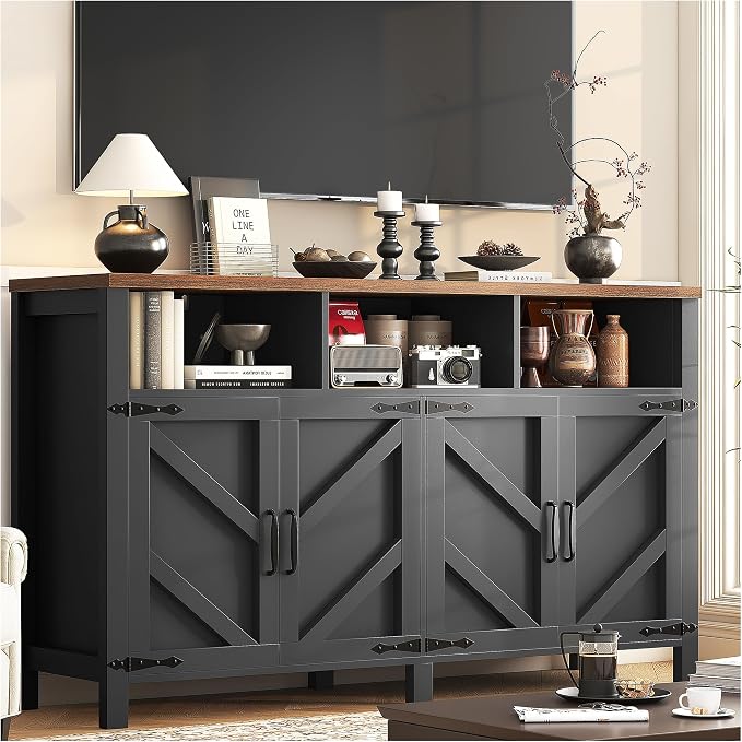 knoworld Buffet Sideboard with Storage Farmhouse with 4 Doors, Dining Room - Image 6