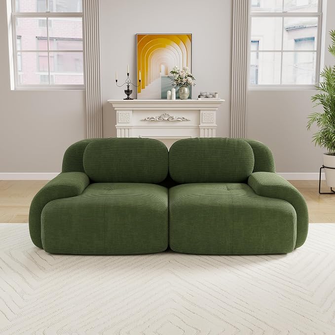 Boneless Sectional Couch, No Assembly Required, 81.8” Modular Cloud Sofa - Image 2
