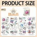 4 Sheets Rub on Transfers for Crafts, Dragonflies Furniture Transfers for Wood - Image 2