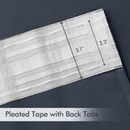 MIULEE Stone Blue Back Tab Blackout Curtains 52x108 Inch Long 2 Panels Set | - Image 4