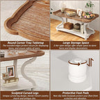 Function Home Farmhouse Coffee Table, 2-Tier Center Table - Image 6
