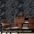 HOMETITUTE Black Marble Wallpaper Peel and Stick Dark Stone Pattern 118.1x17.7 - Image 3