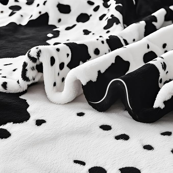 Edenleaf Cow Print Blanket, Ultra Soft Cozy Throw - Image 3