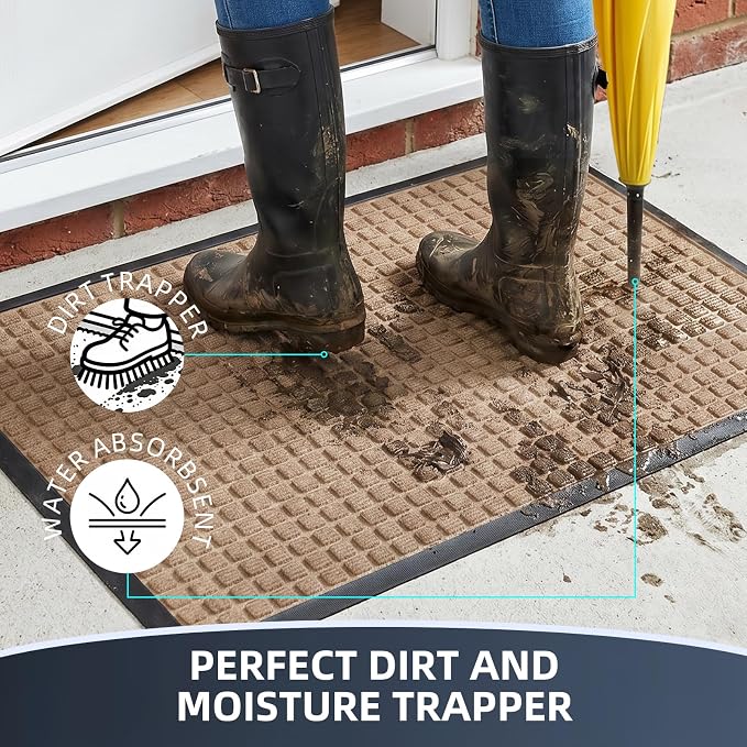 Front Door Mat Outside Entrance, Heavy Duty Waterproof Doormat | 31.5"x20" - Image 2