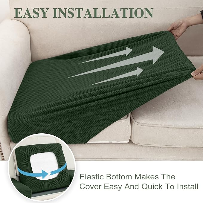 LA MEACK Couch Cushion Covers Seat Cushion Cover Stretch Couch Cover Separate - Image 5