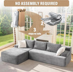 Hobestluk Modular Sectional Sofa Couches L-Shape Couch 3 Seat Modular Sofa - Image 7