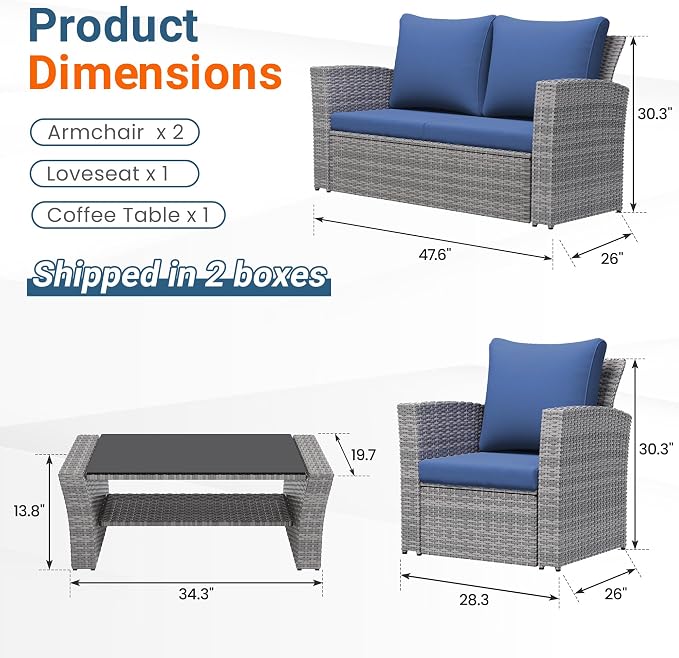 Wisteria Lane Patio Furniture Set, Wicker Outside Outdoor Furniture - Image 3