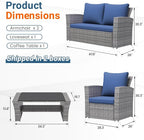 Wisteria Lane Patio Furniture Set, Wicker Outside Outdoor Furniture - Image 2