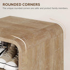 Shoe Cabinet with Bench, L-Shaped Shoe Storage Cabinet, Wood Tall Shoe Rack - Image 5