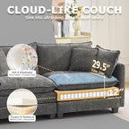 78" Modular Sectional Sofa, Cloud Couch Loveseat Sofa, Deep Seat Washable - Image 3