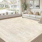 Area Rugs 9x12 Living Room: Bedroom Washable Carpet Retro Beige | Large Vintage - Image 9