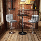 Homall Bar Stools Modern PU Leather Adjustable Swivel Barstools, Armless - Image 8