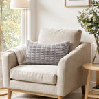 MIULEE Lumbar Corduroy Decorative Throw Pillow Covers 12x20 Light Grey | Pack - Image 2