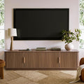 win2win 67" TV Stand for 80 Inch TV, Mid Century Modern Fluted Entertainment by WIN2WIN