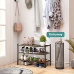viewcare Shoe Rack for Closet, 3-Tier Bamboo Wood Shoe Racks, Stackable | - Image 2