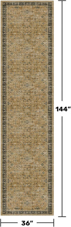 Natural Taupe Washable 3x12 Extra Long Hallway Runner Rug, Washable Large - Image 2