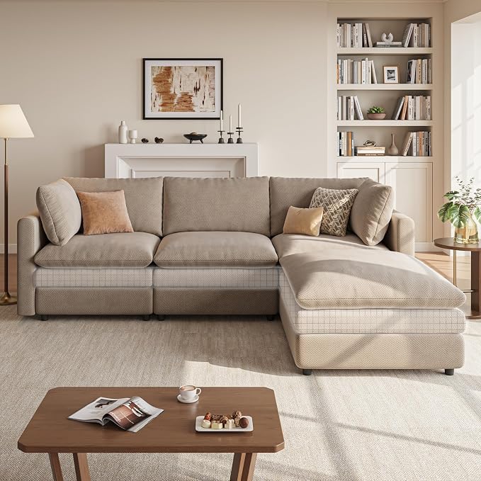97" Cloud Couches for Living Room, 29.1" Deep Seat Modular Sectional Sofa - Image 3