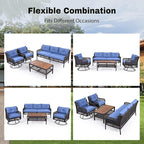 4-Piece Outdoor Wicker Sectional Sofa Set, All Weather Patio Conversation Set - Image 4