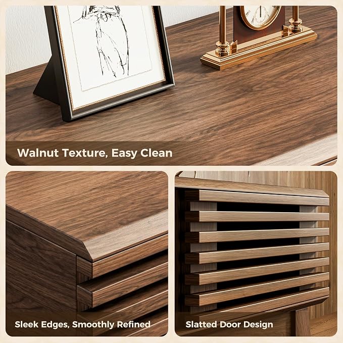 AODK 70.8" TV Stand for 55"/65"/75" TVs, Mid-Century Modern Fluted - Image 5