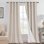 H.VERSAILTEX Blackout Curtains Linen Curtains 120 inches Long 100% Black Out by HVERSAILTEX