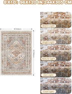 Washable Rugs 8x10 Area Rugs for Living Room, Vintage Floral Bedroom Rugs - Image 2