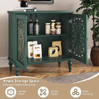 ARTPOWER Accent Cabinet with 2 Doors, Vintage Carved Wood Storage Cabinet - Image 3