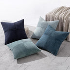 MIULEE Dusty Blue Navy Farmhouse Throw Pillow Covers 16x16 Inch Set of 4 Boho - Image 3