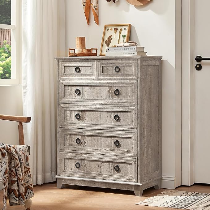 Joaxswe Farmhouse 6 Drawer Dresser - Image 8
