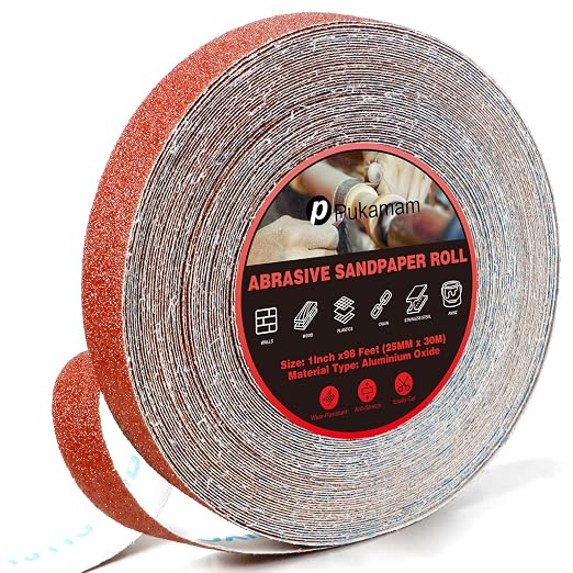 Emery Cloth Roll, 60 Grit Sandpaper Roll, Wet and Dry Emory Cloths by Pukamam