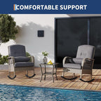 Outdoor Wicker Rocking Chair, Patio Rattan Rocker Chair - Image 8