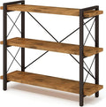HCHQHS Bookshelf, 3-Tier Industrial Bookcase, Rustic Open Book Shelf, Wood and by HCHQHS