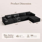 Vesgantti 159" Large Modular Sectional Sofa, L-Shaped Corduroy Cloud Couch - Image 2
