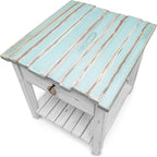 Sea Winds Trading Picket Fence End Table Distressed Bleu White Finish - Image 8