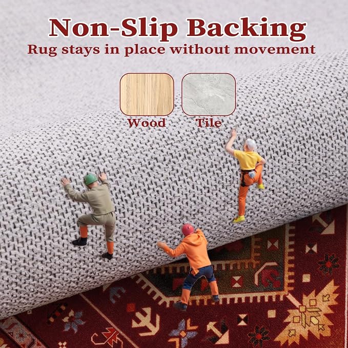 SERISSA 5x7 Washable Non Slip Boho Area Rug - Image 5