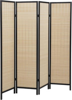 Roundhill Furniture Inkwell 4-Panel Bamboo Room Divider, Folding Portable - Image 9