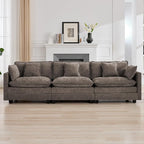 111'' Sectional Cloud Deep Seat Couch, Modern Comfy Chenille Modular Sectional by WUTUTUEE