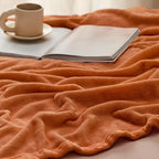 Bedsure GentleSoft Orange Fleece Throw Blanket - Image 4