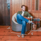 Big Joe Milano Bean Bag Chair, Oat Sherpa and Graphite Vegan Suede, Soft - Image 3