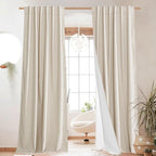 NICETOWN 100% Blackout Linen Curtains - Image 2