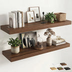 12 inch Deep Floating Shelves for Wall, 48 inch Wide Engineered Wood Wall by Venusmiles