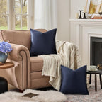 GIGIZAZA Navy Velvet Pillow Covers 18x18 Decorative Pillows Pack of 2 | Blue - Image 3